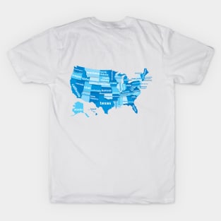 Blue USA Map for You ! T-Shirt